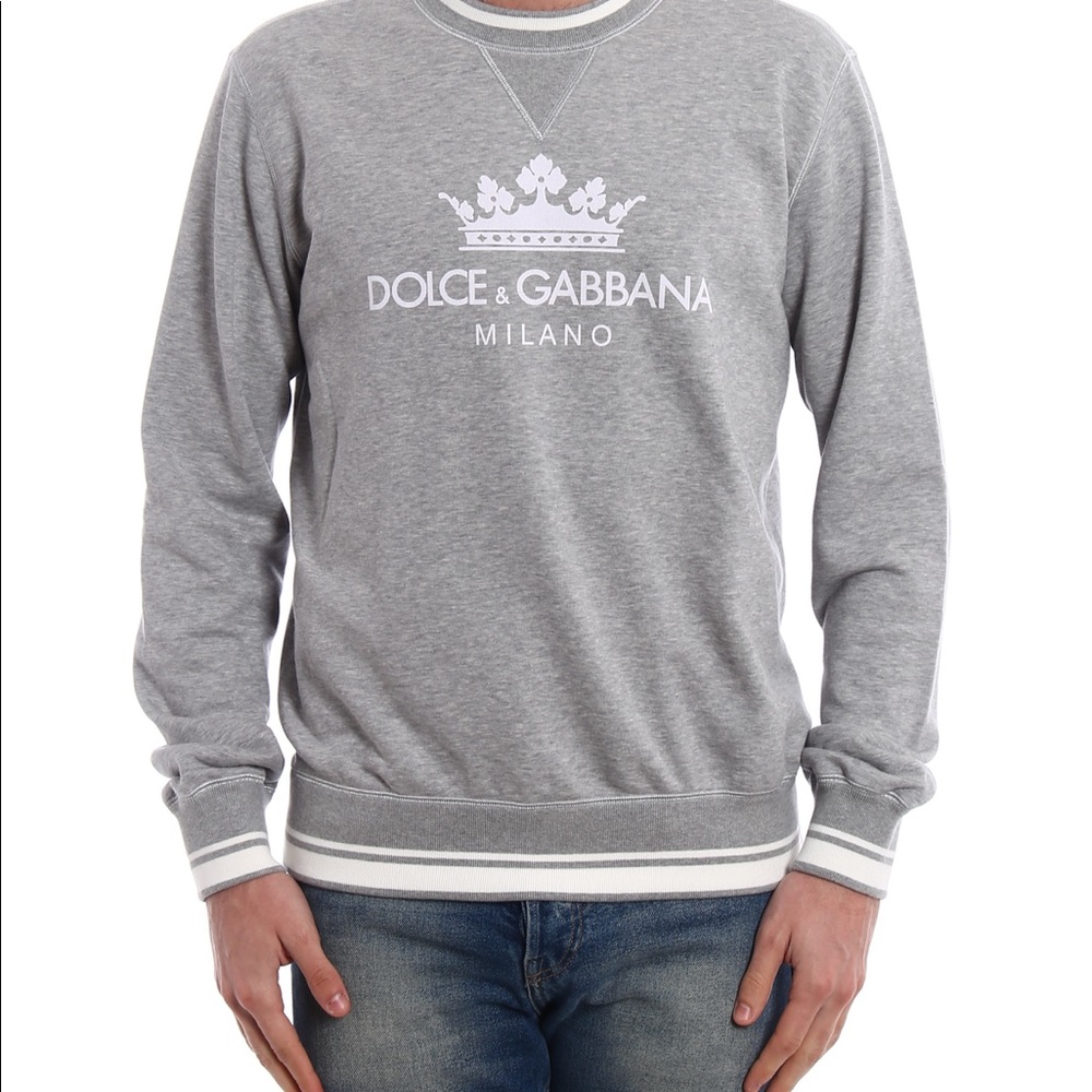 Dolce and Gabbana Grey Crown Logo Sweatshirt